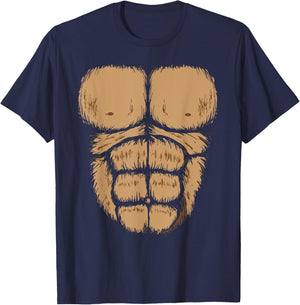 Halloween Gorilla Chest Costume | Funny Monkey Gift T-Shirt - T-Shirt | Navy