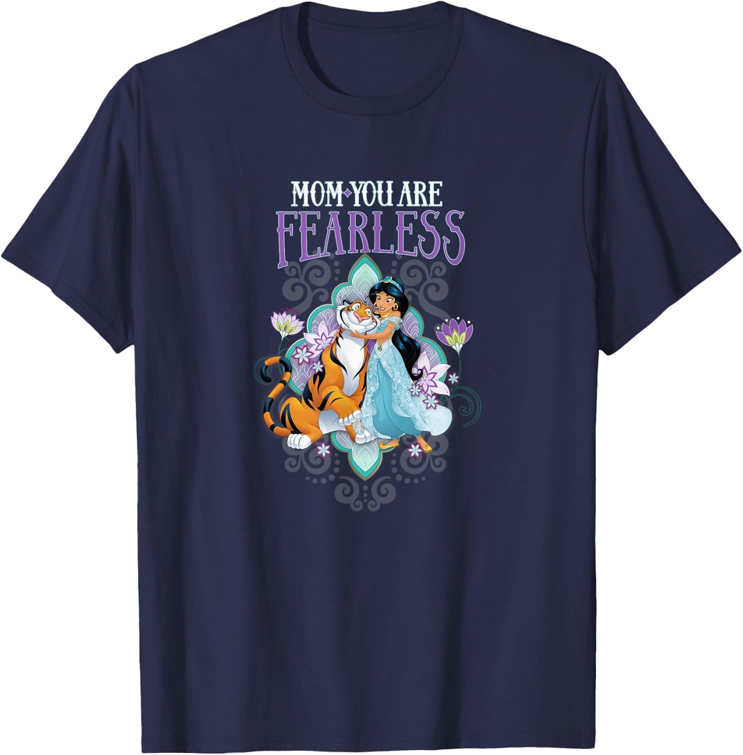 Disney Princess Mother's Day Jasmine & Rajah Fearless Mom T-Shirt - T-Shirt | Navy