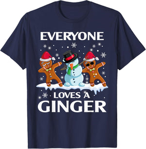 Everyone Loves A Ginger Funny Christmas Costume for Bakers T-Shirt - T-Shirt | Navy