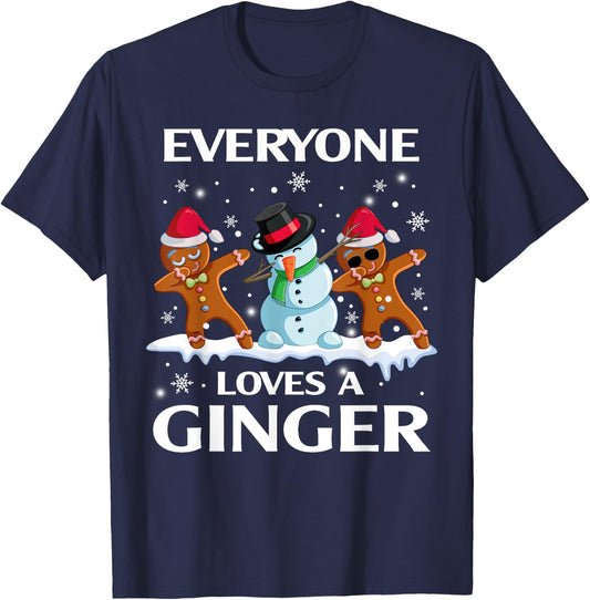 Everyone Loves A Ginger Funny Christmas Costume for Bakers T-Shirt - T-Shirt | Navy