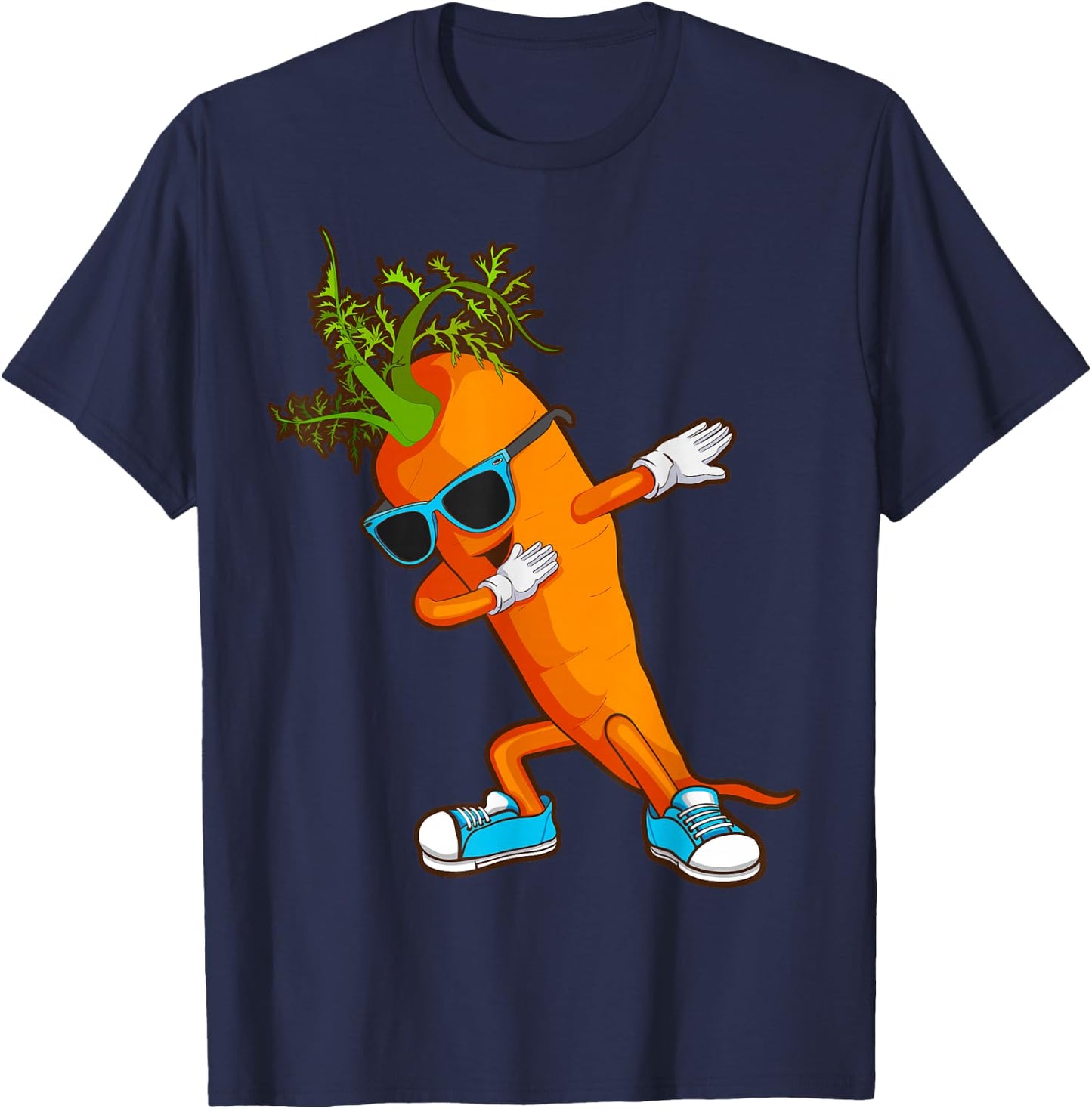 Funny Dabbing Carrot Gift | Cute Vegetable Lover Men Women T-Shirt - T-Shirt | Navy