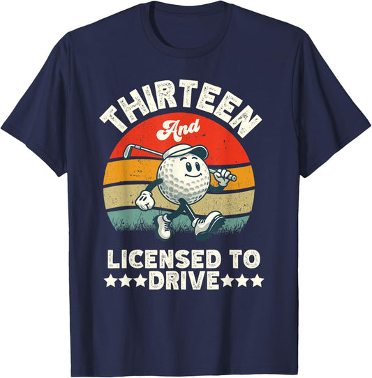 13th Birthday Golf Boys Birthday Par 13 Year Old Teen T-Shirt - T-Shirt | Navy