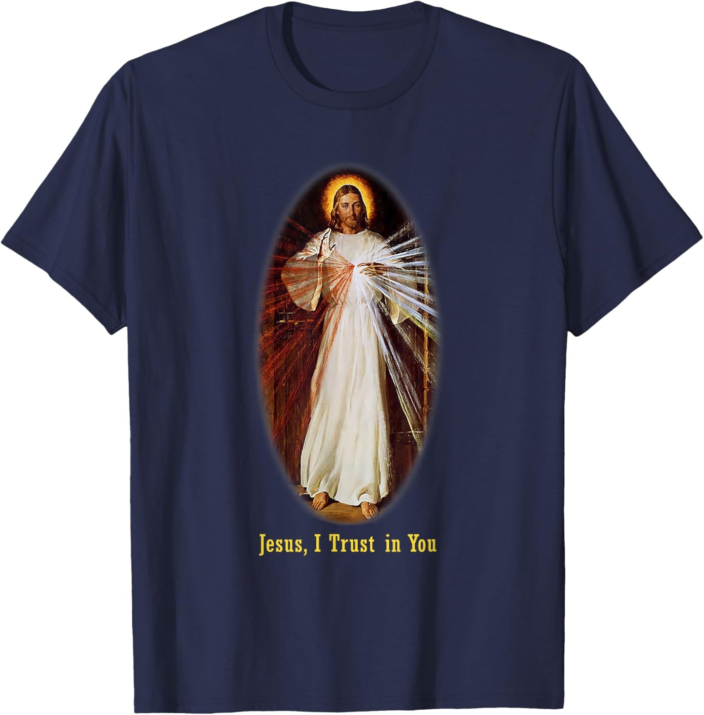 Divine Mercy Jesus I trust in You T-Shirt - T-Shirt | Navy