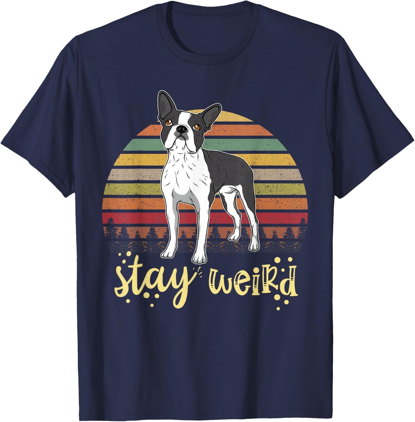 Boston Terrier Boston-Bulldog T-Shirt - T-Shirt | Navy