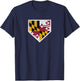 Vintage Baseball Home Plate With Maryland State Flag T-Shirt - T-Shirt | Navy