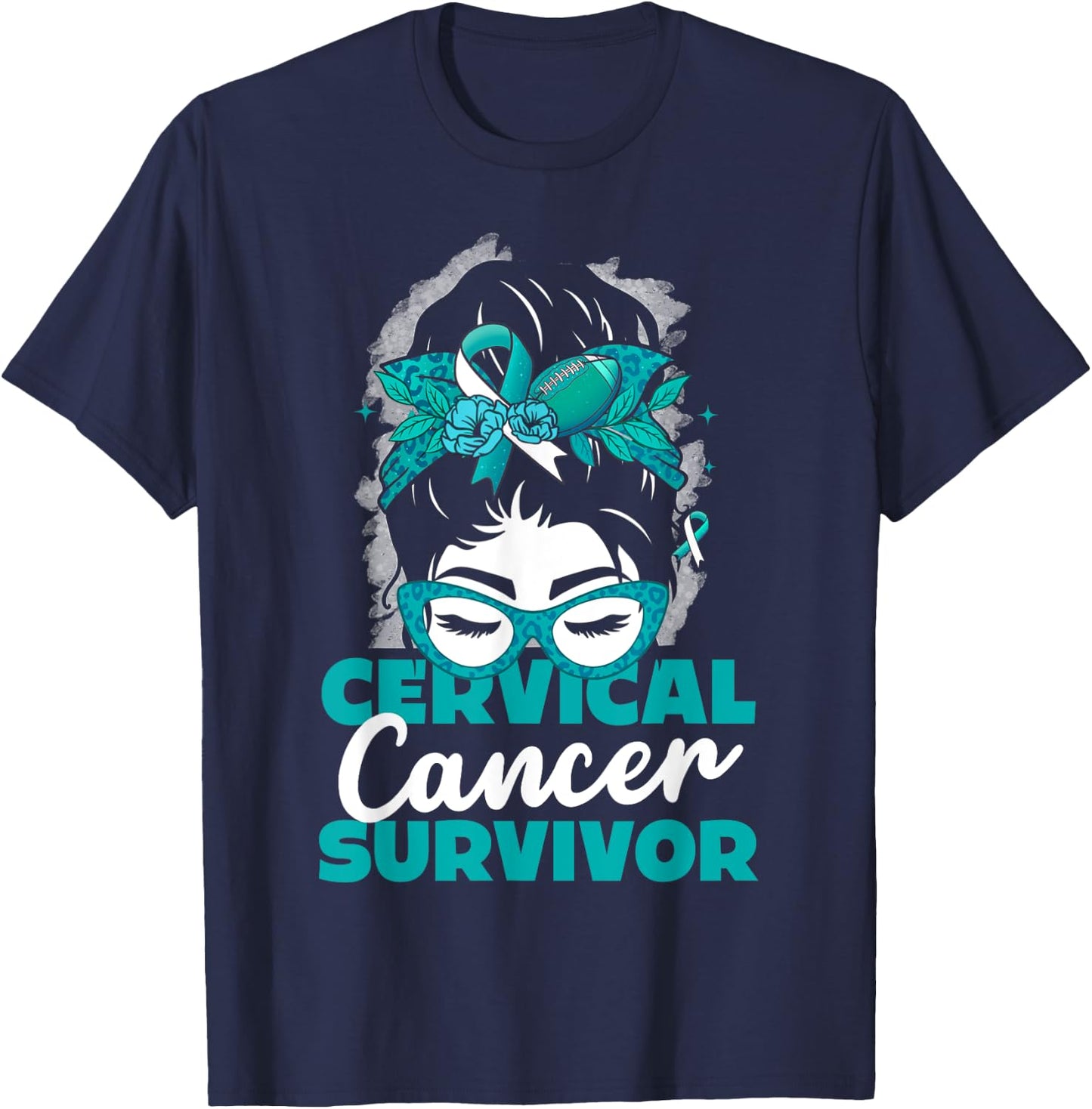 Cervical Cancer Woman Survivor Cervical Cancer T-Shirt - T-Shirt | Navy