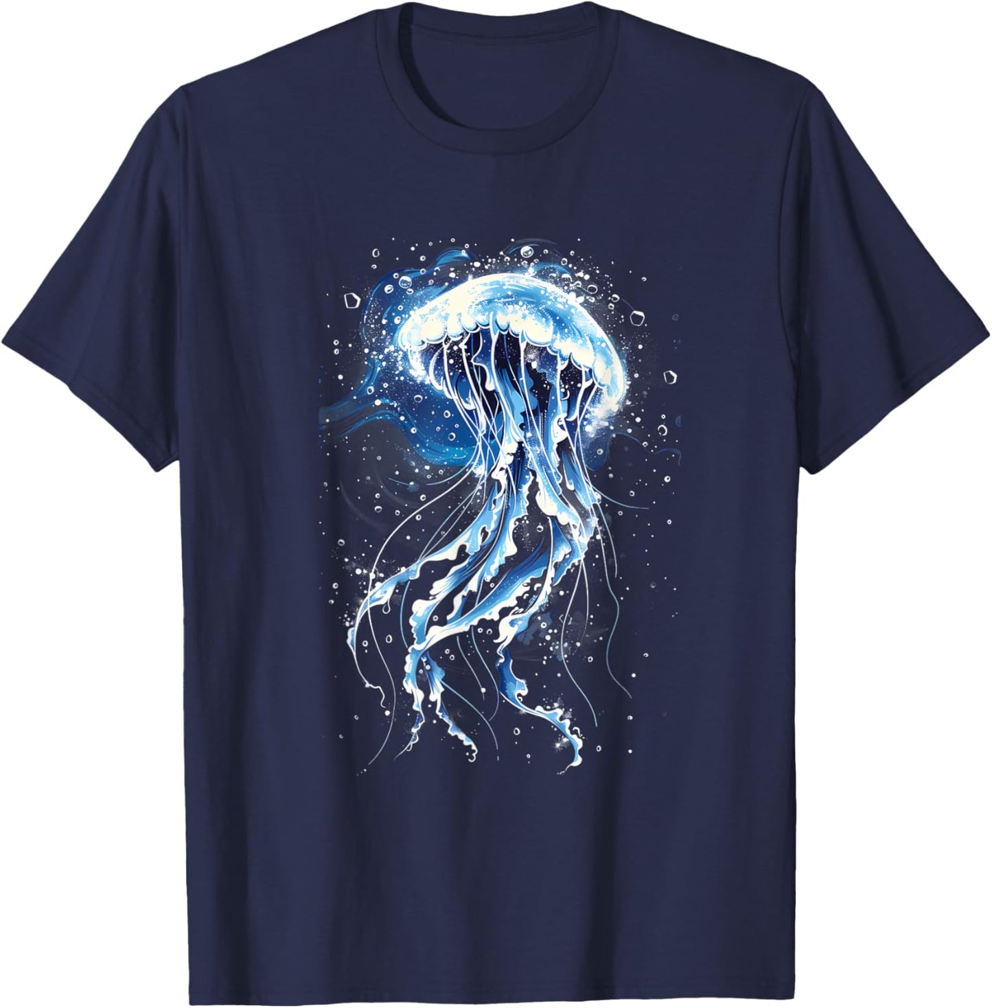 Jellyfish Sea Ocean Animal Lover Marine Mammal Artwork T-Shirt - T-Shirt | Navy