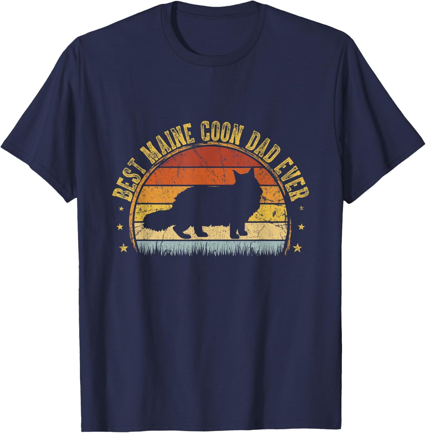 Best Maine Coon Dad Ever Outfit Father's Day Gifts T-Shirt - T-Shirt | Navy
