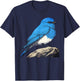 Cute Mountain Bluebird Rare Rock-Thrush Inspired Bird Design T-Shirt - T-Shirt | Navy