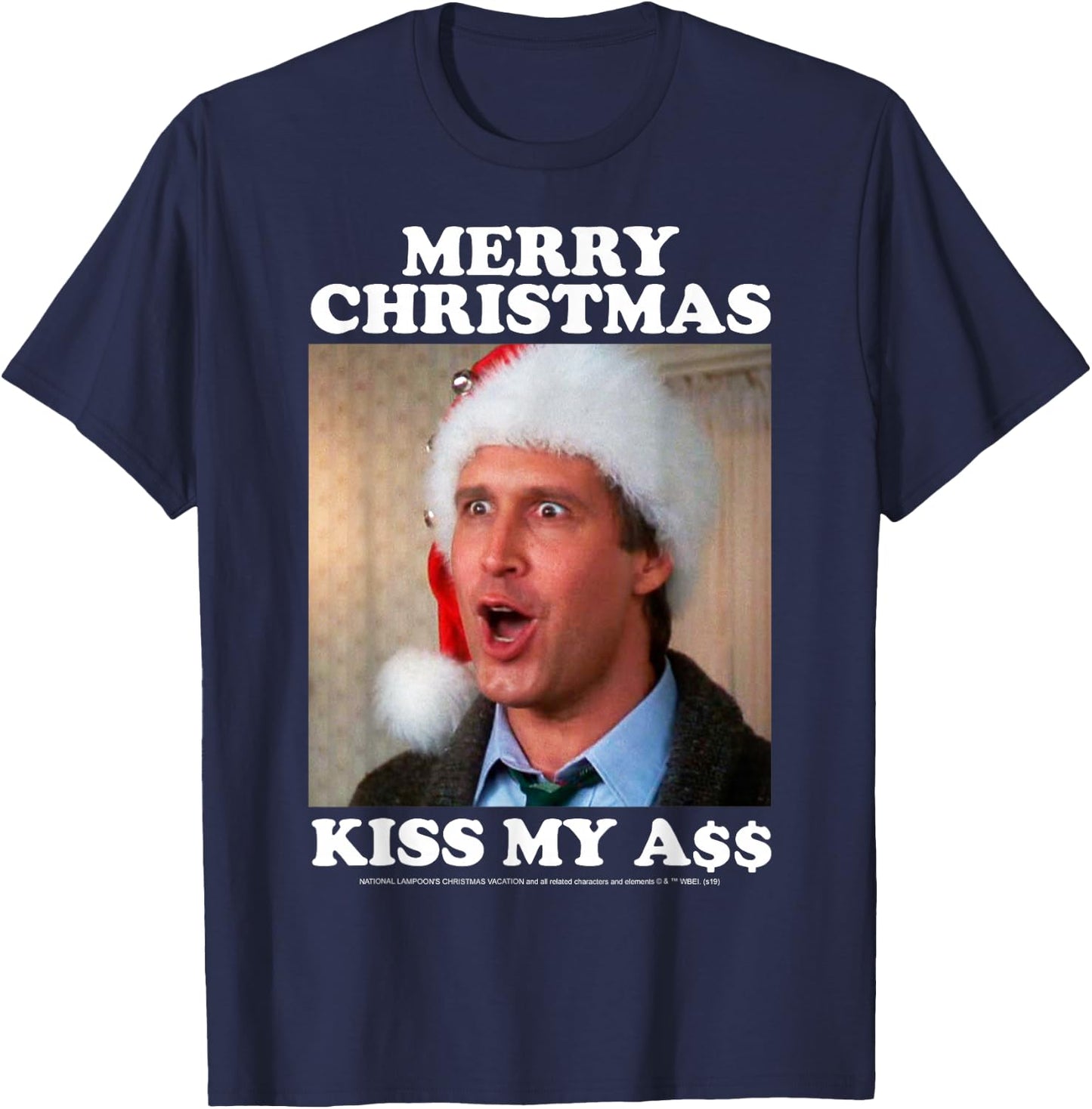 Christmas Vacation Merry Christmas Kiss My A$$ T-Shirt - T-Shirt | Navy