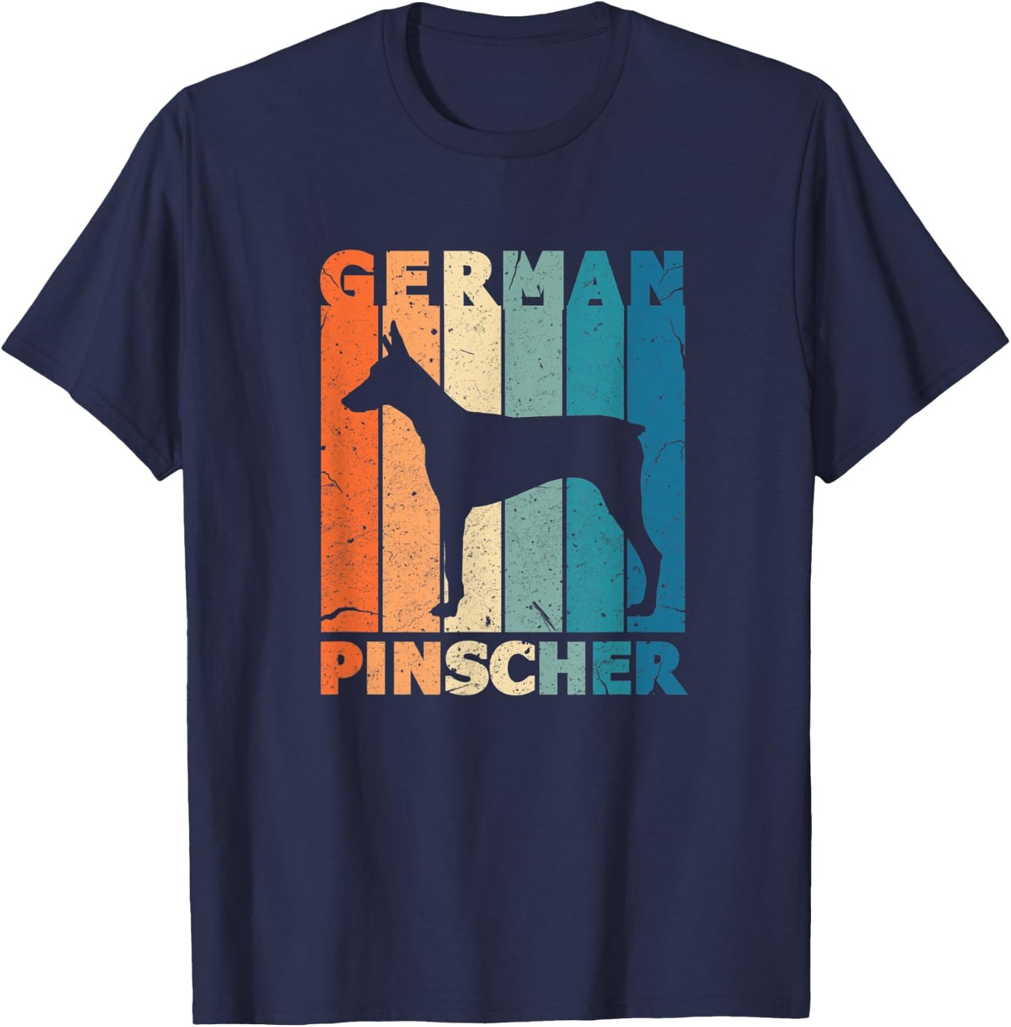 German Pinscher Vintage German Dog Owner Retro Gift Outfit T-Shirt - T-Shirt | Navy