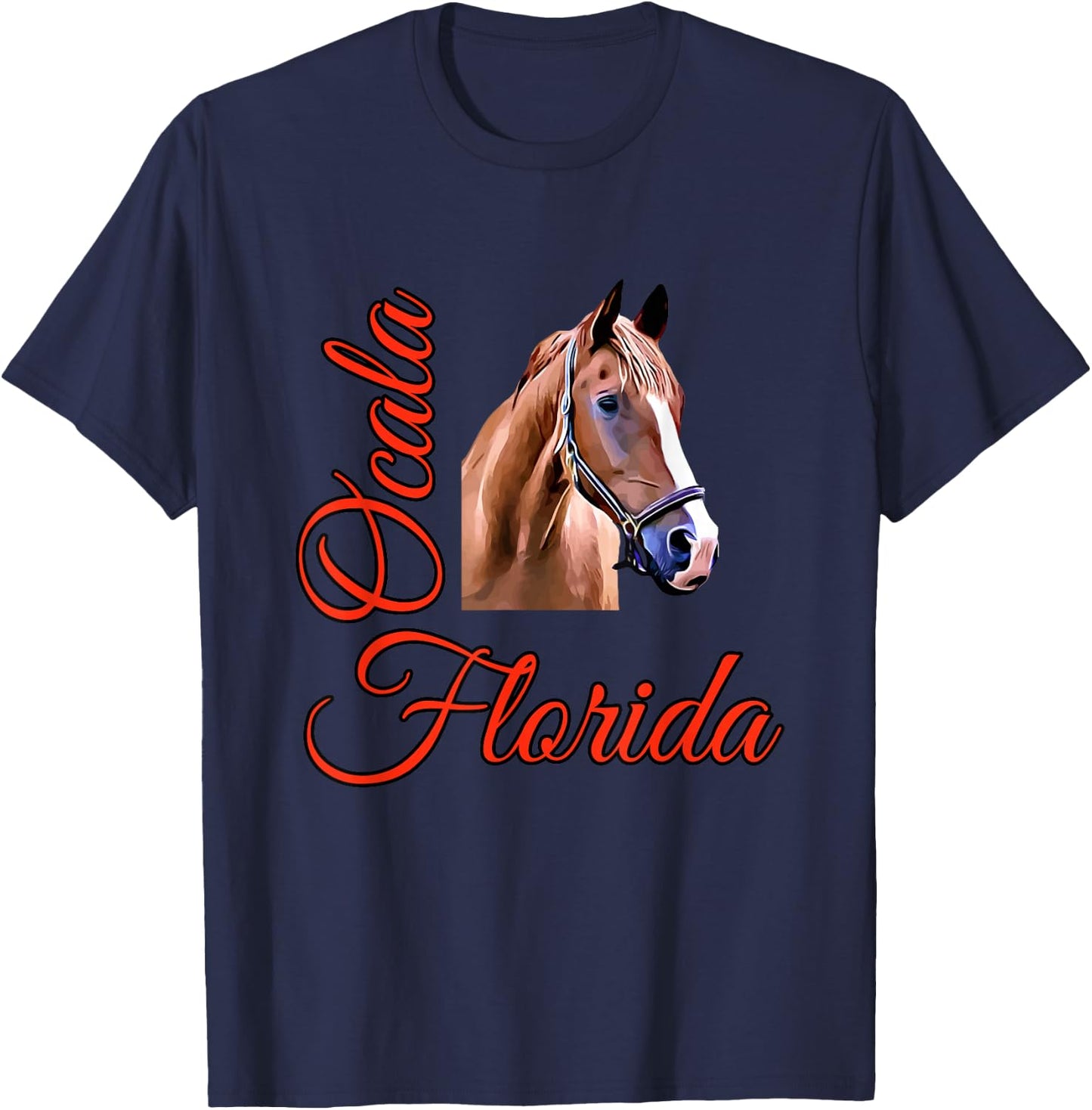Ocala Florida Horse T-Shirt - T-Shirt | Navy