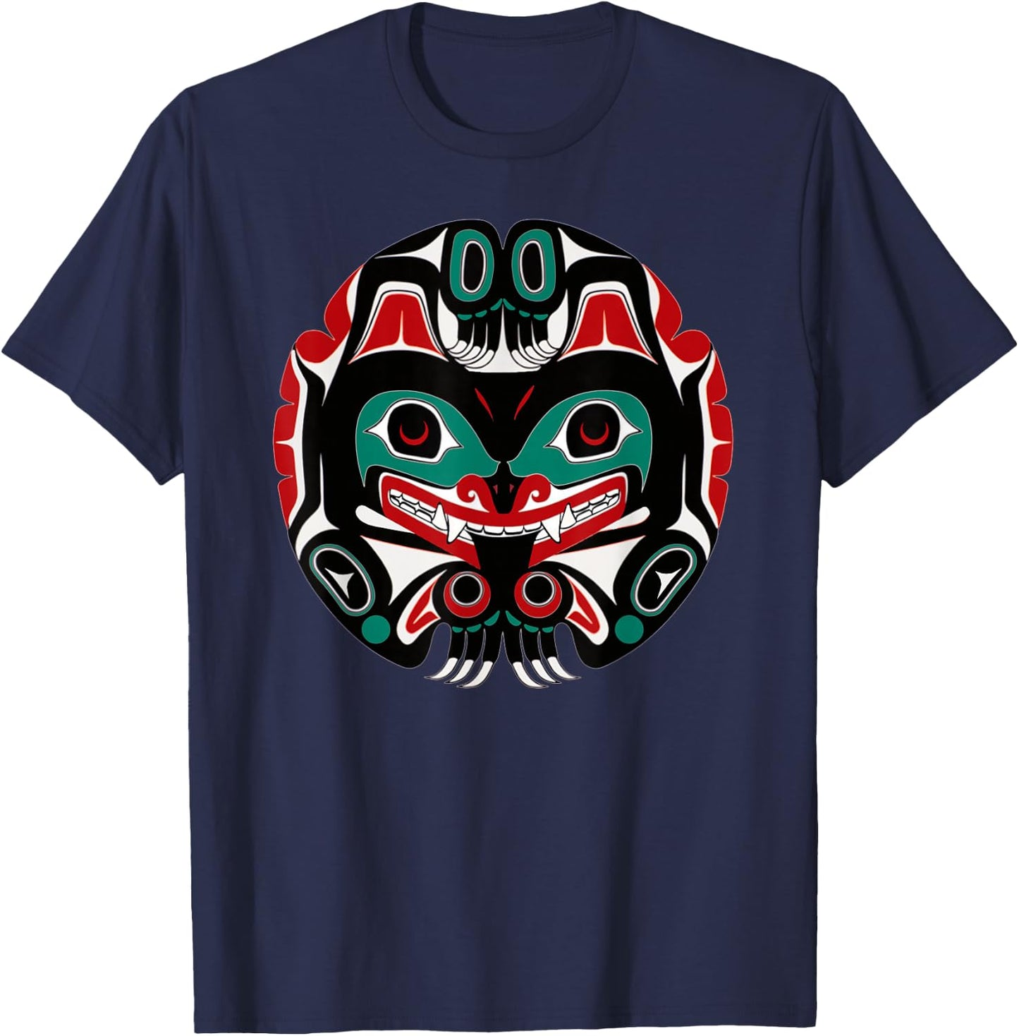 Alaska Native American Art Tlingit Eagle Tribal Bear Clan T-Shirt - T-Shirt | Navy