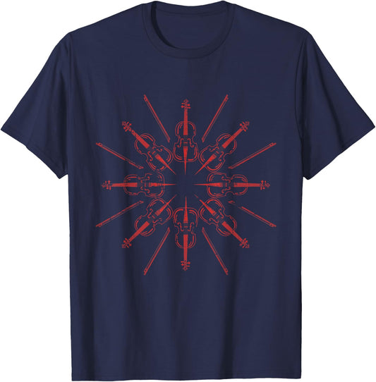 Cellists Music Gift Christmas Snowflake Cello T-Shirt - T-Shirt | Navy