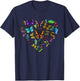 Funny Butterfly Gift Men Women Cool Butterfly Lover Heart T-Shirt - T-Shirt | Navy