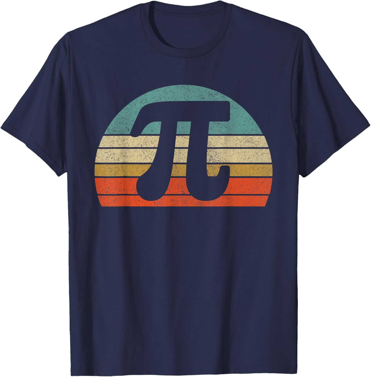 Funny Pi Day Vintage Nerd Geek Pie 3.14 Cute Sunset Diy T-Shirt - T-Shirt | Navy