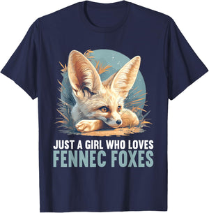 Just a Girl who loves Fennec Foxes Fennec Fox T-Shirt - T-Shirt | Navy