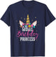 Mom Of The Birthday Princess Mother Gifts Unicorn Birthday T-Shirt - T-Shirt | Navy