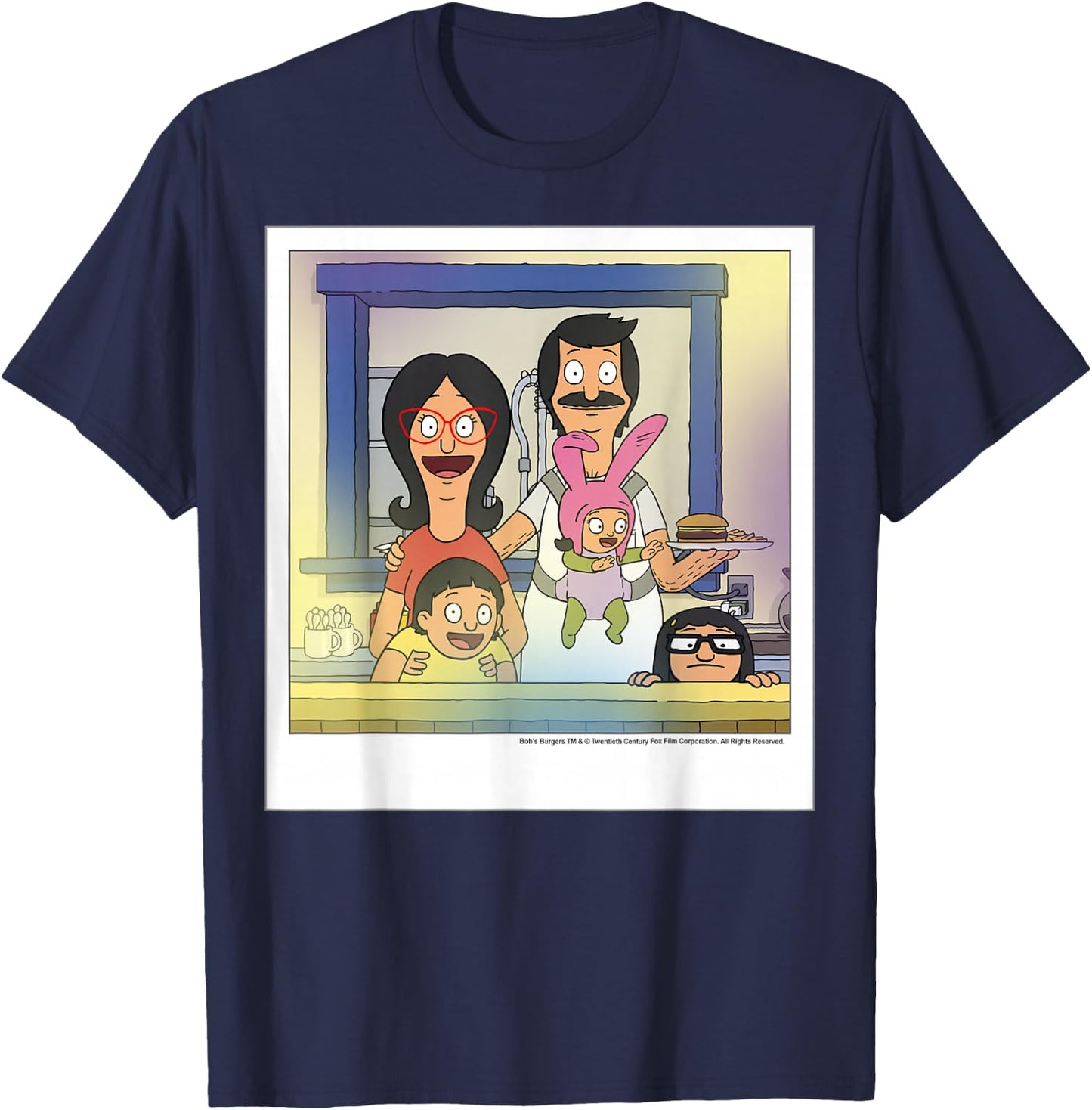Bob's Burgers Belcher Family Portrait T-Shirt - T-Shirt | Navy
