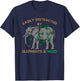 Tender Buds Easily Distracted By Elephants and Weed Black Cotton Blend T-Shirt - T-Shirt | Navy