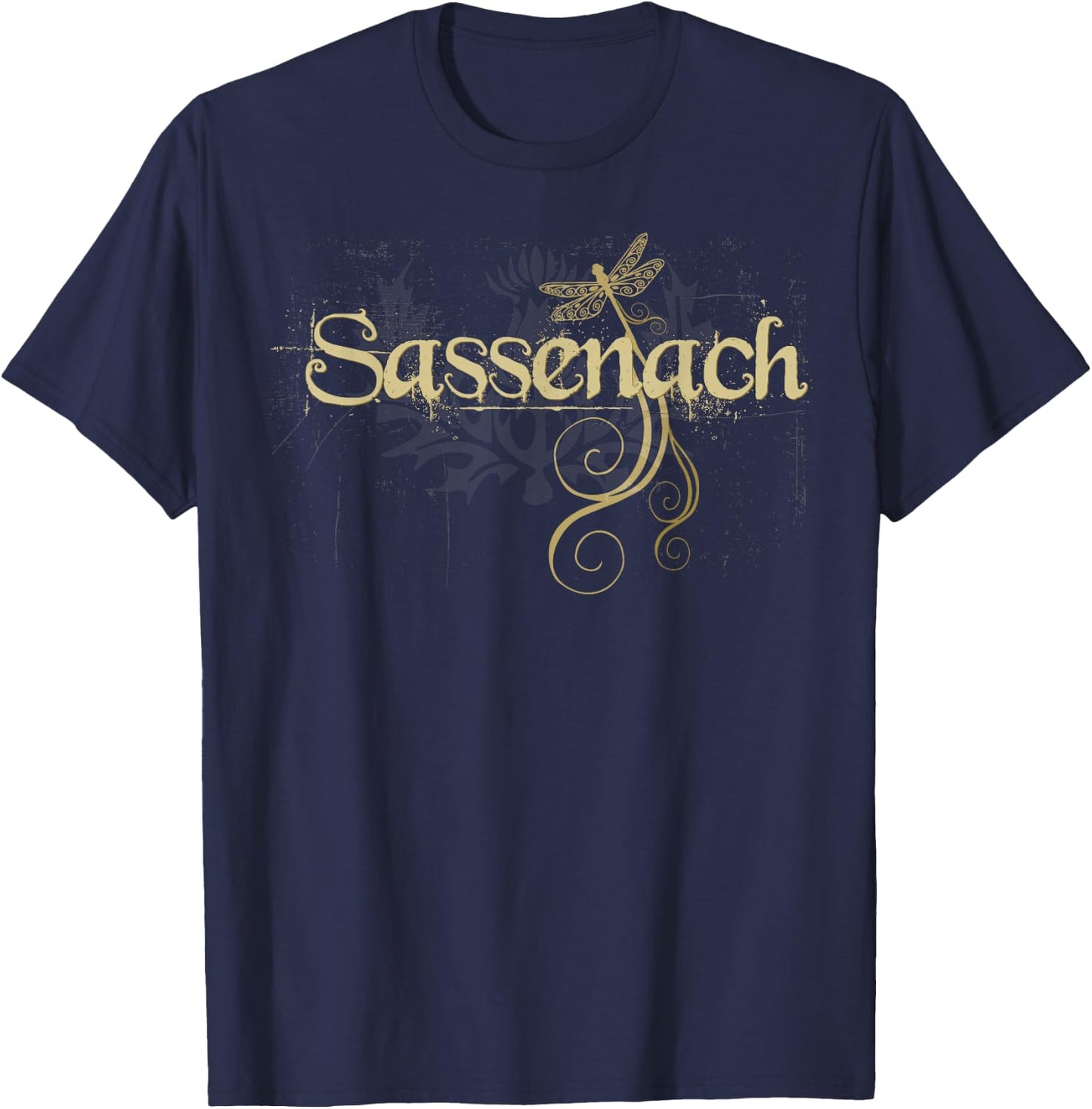Sassenach Dragonfly Scottish Gift | Retro T-Shirt - T-Shirt | Navy