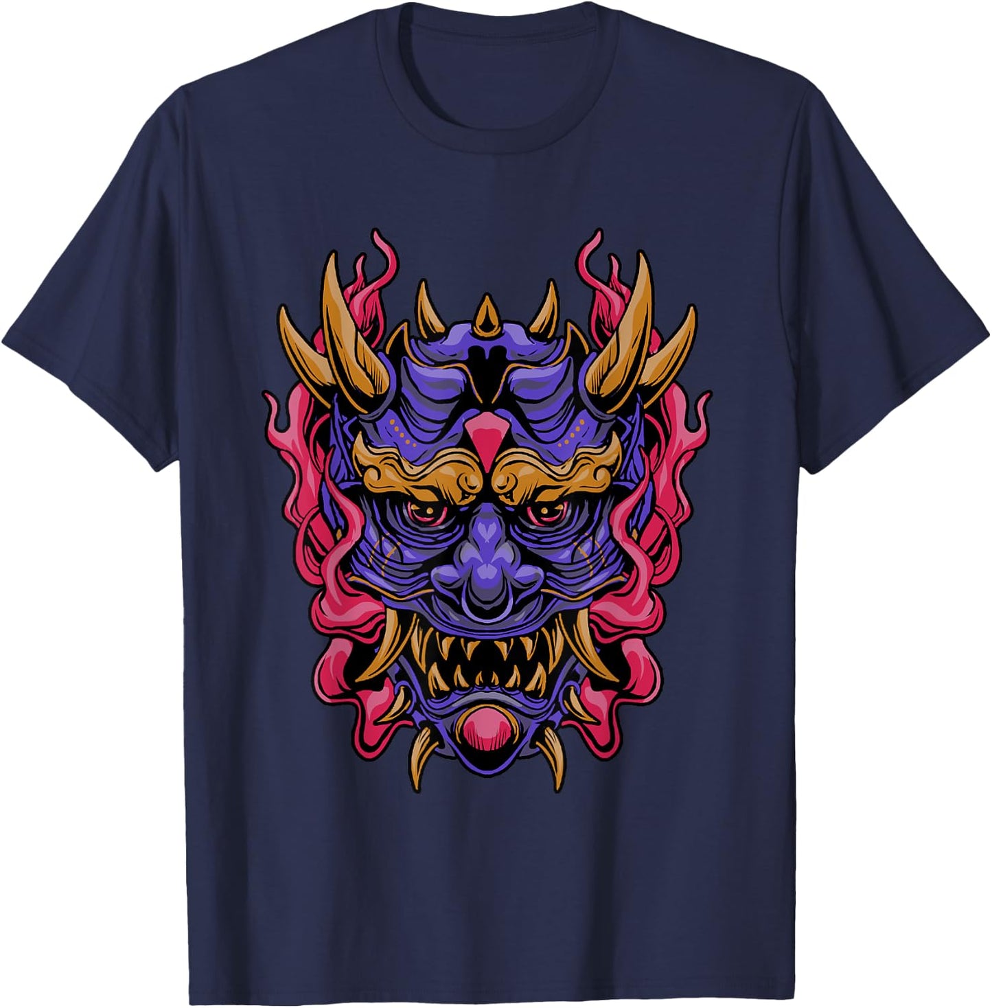 Oni Demon Japanese Devil T-Shirt - T-Shirt | Navy