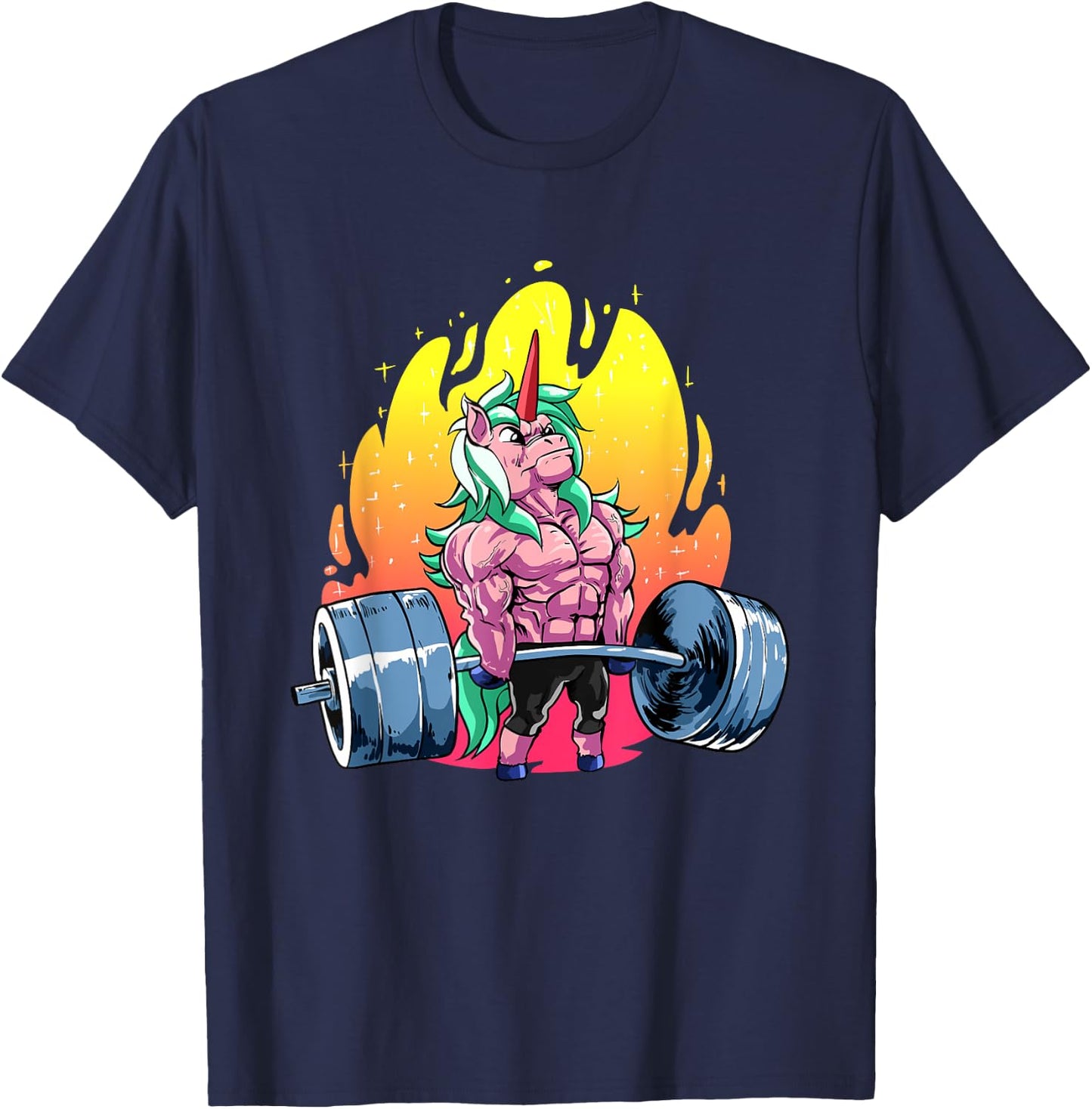 Funny Weightlifting Gift A Unicorn loving Weightlifter T-Shirt - T-Shirt | Navy