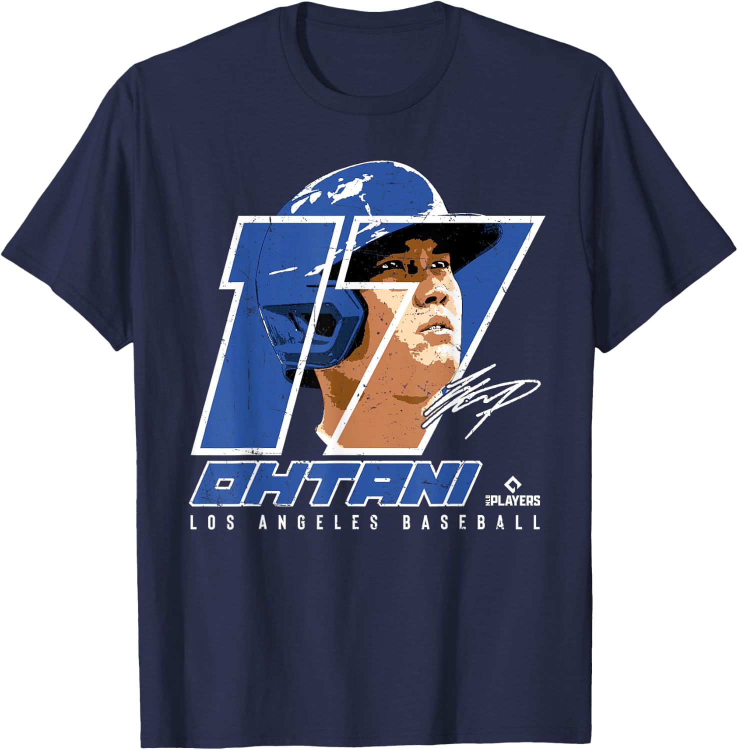 Silhouette Shohei Ohtani Los Angeles MLBPA T-Shirt - T-Shirt | Navy