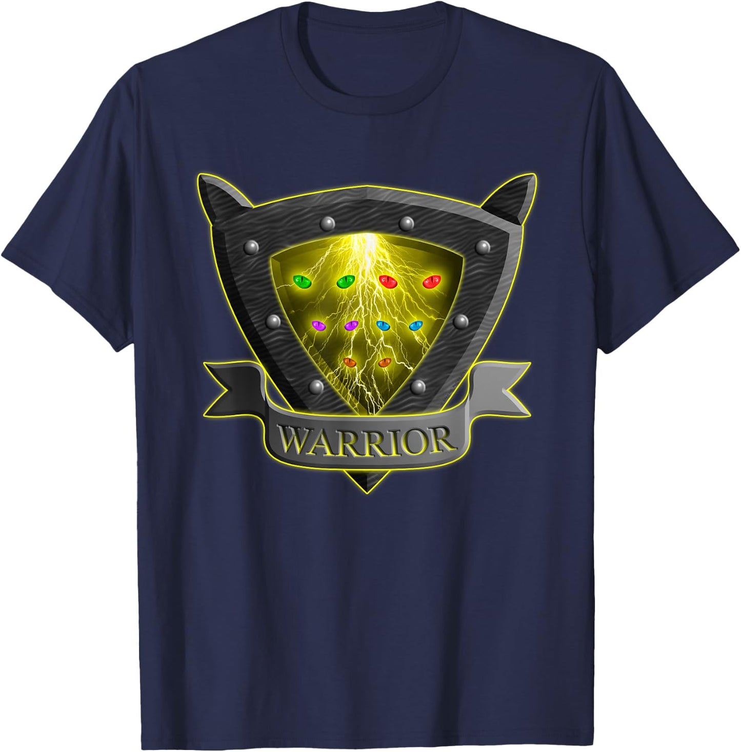 Cat Shield Eyes Thunder Funny for Kids T-Shirt - T-Shirt | Navy