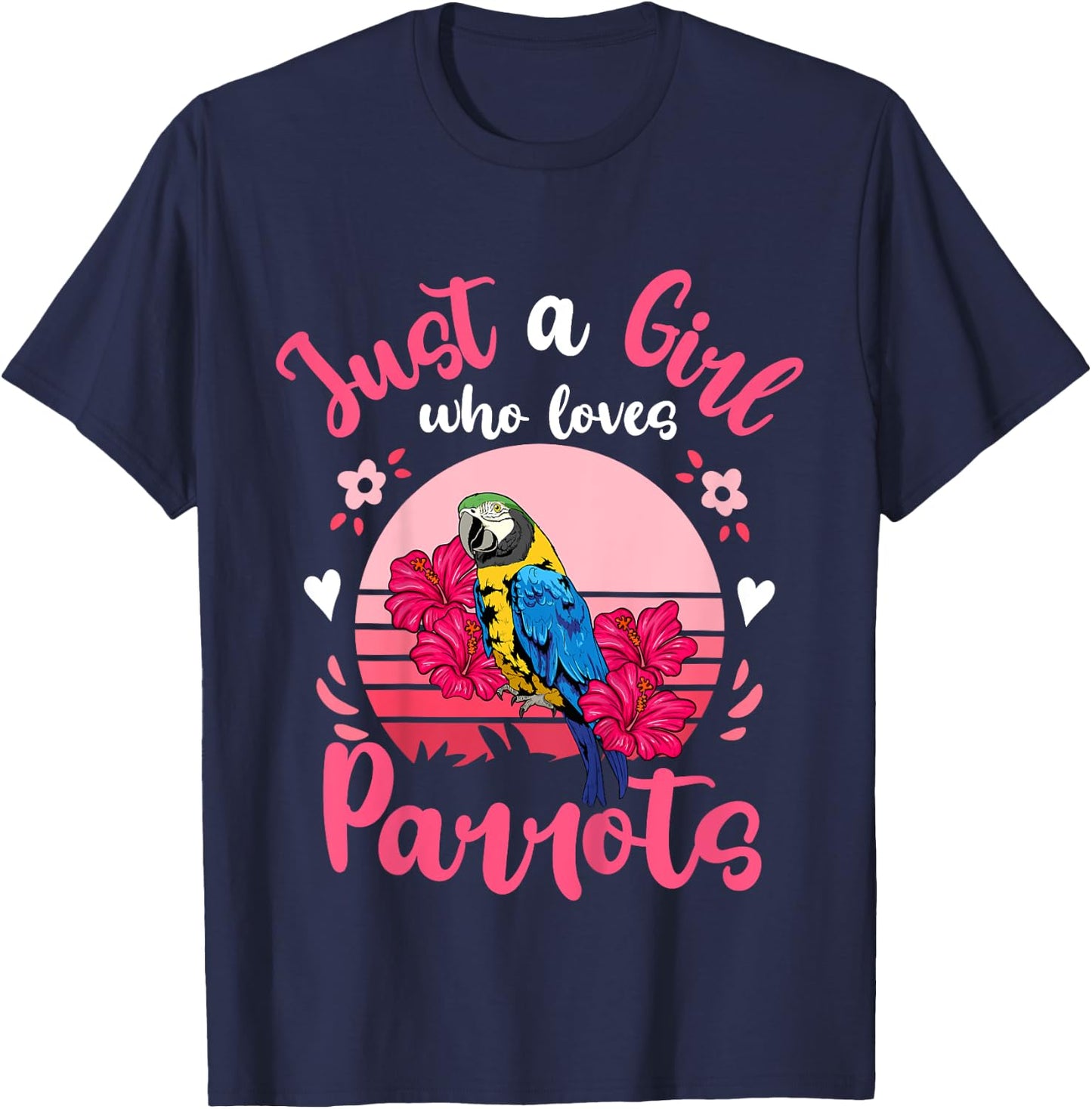 Kids Parrot Just a Girl Who Loves Parrots T-Shirt - T-Shirt | Navy