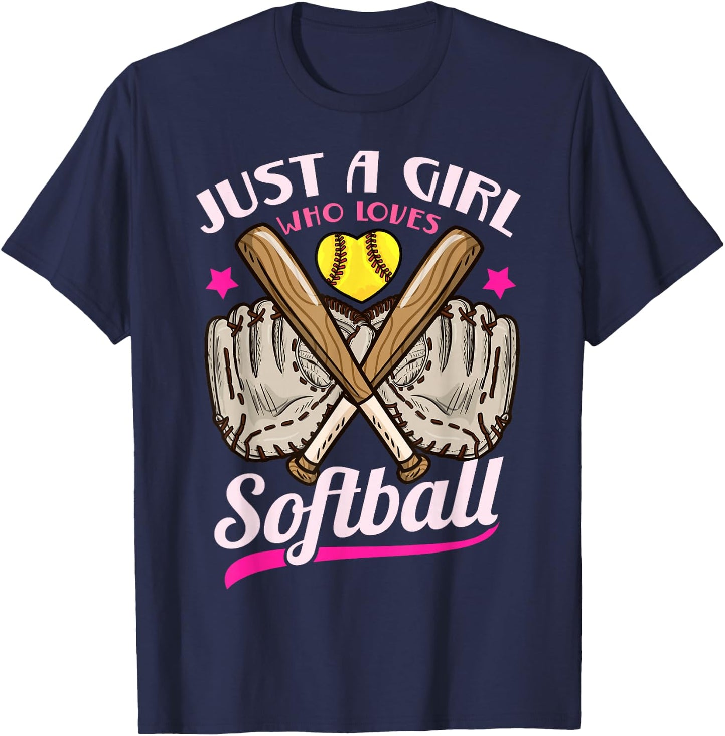 Softball Just a Girl Who Loves Softball Softball Player T-Shirt - T-Shirt | Navy