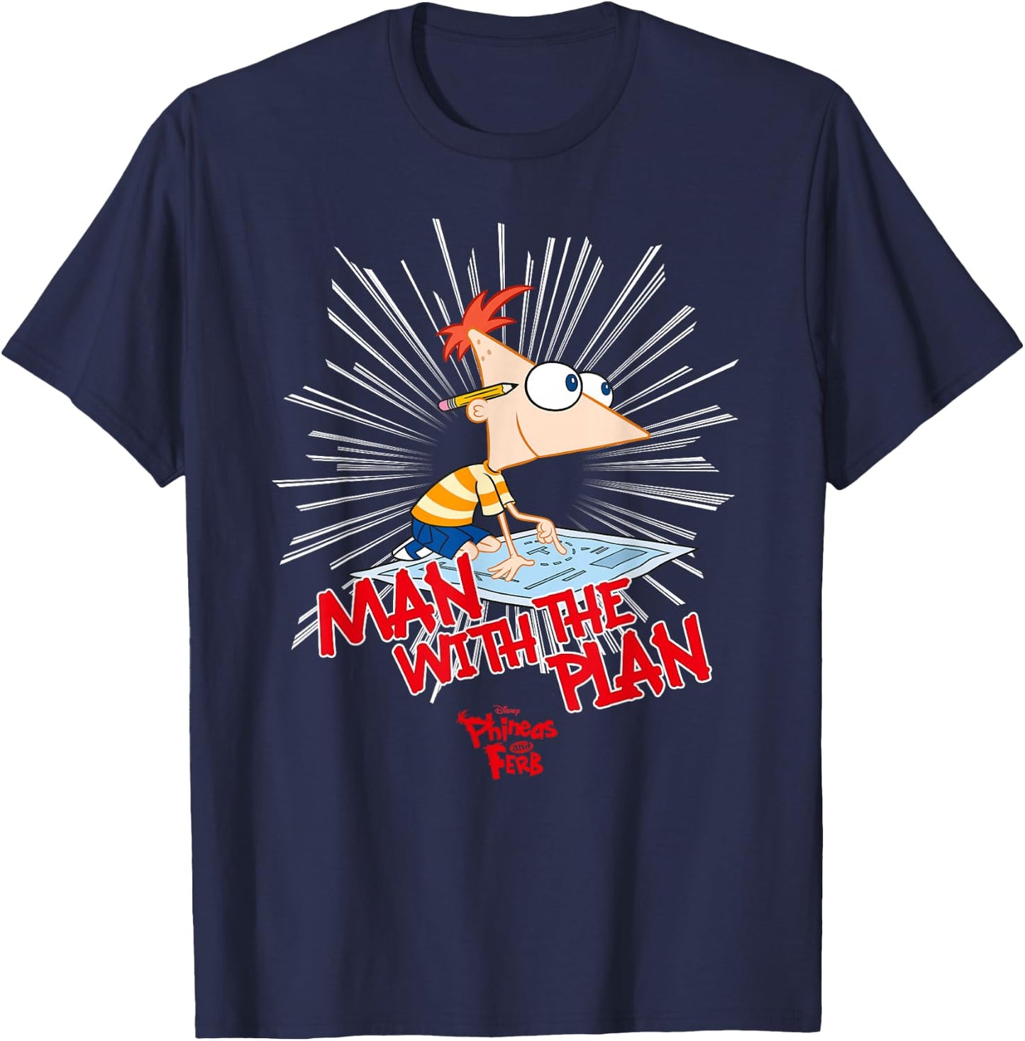 Disney Phineas and Ferb The Plan Man T-Shirt - T-Shirt | Navy