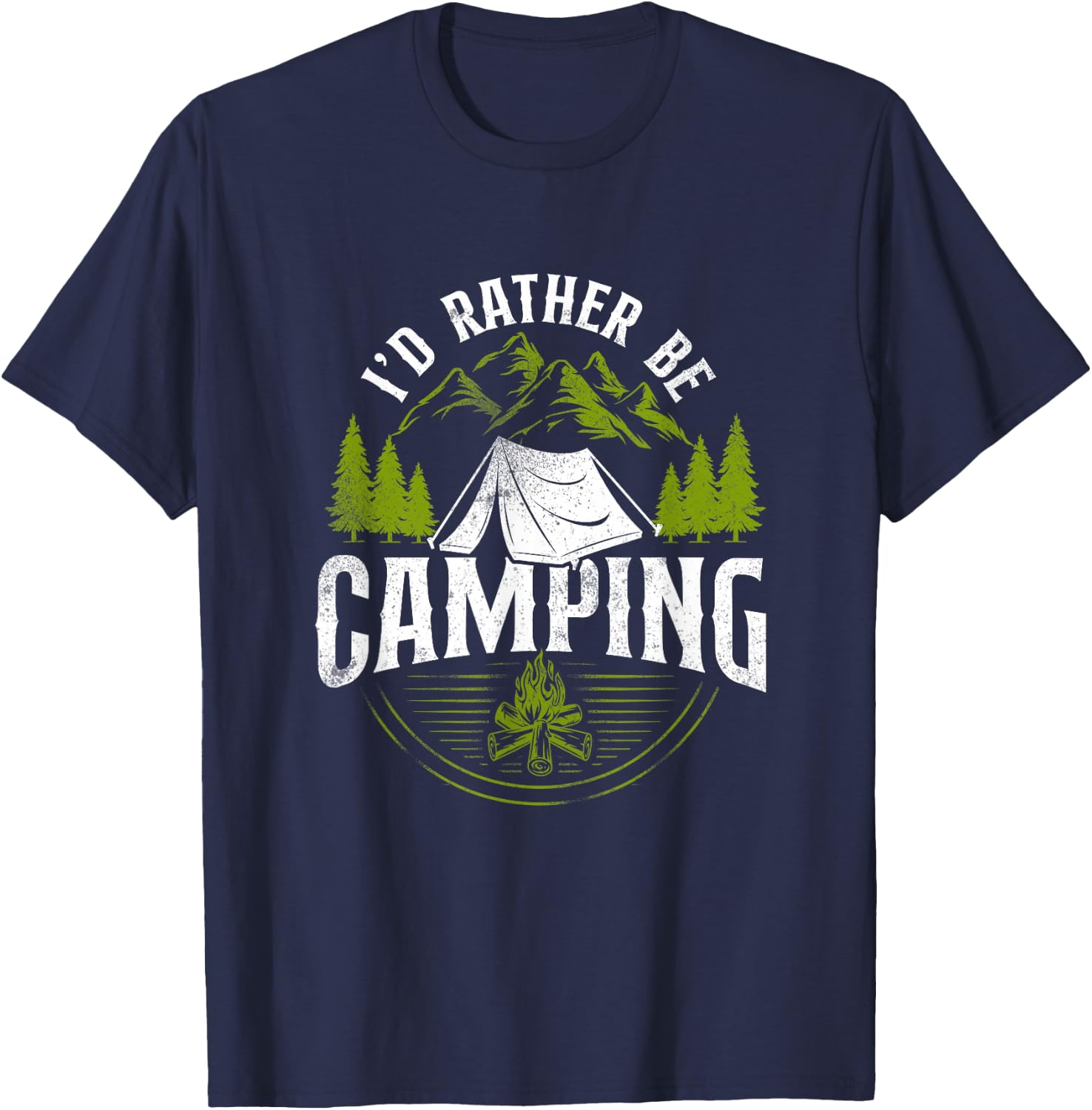 I'D Rather Be Camping Tent T-Shirt - T-Shirt | Navy