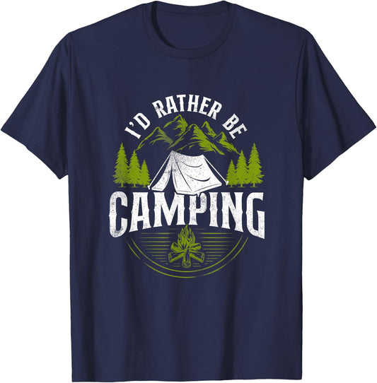 I'D Rather Be Camping Tent T-Shirt - T-Shirt | Navy