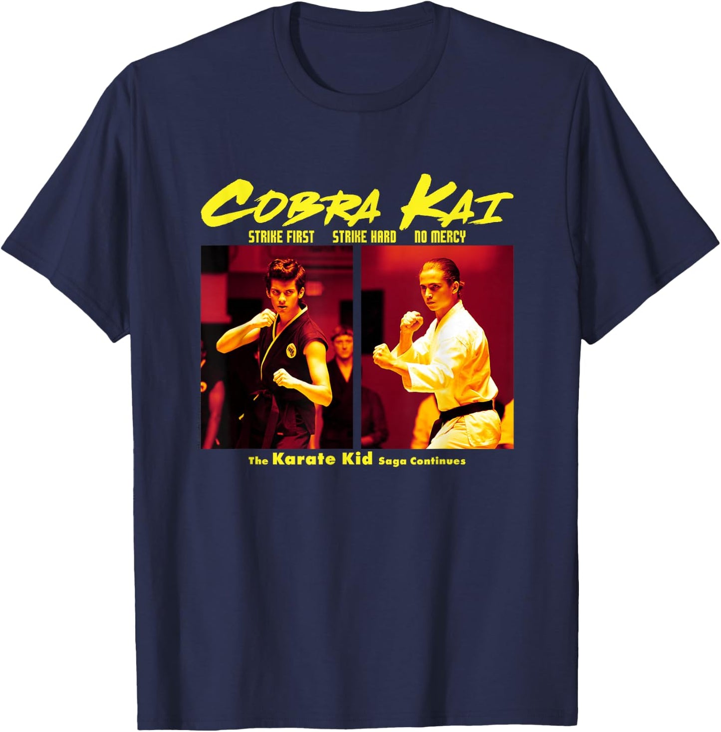 Cobra Kai The Saga Continues Poster T-Shirt - T-Shirt | Navy