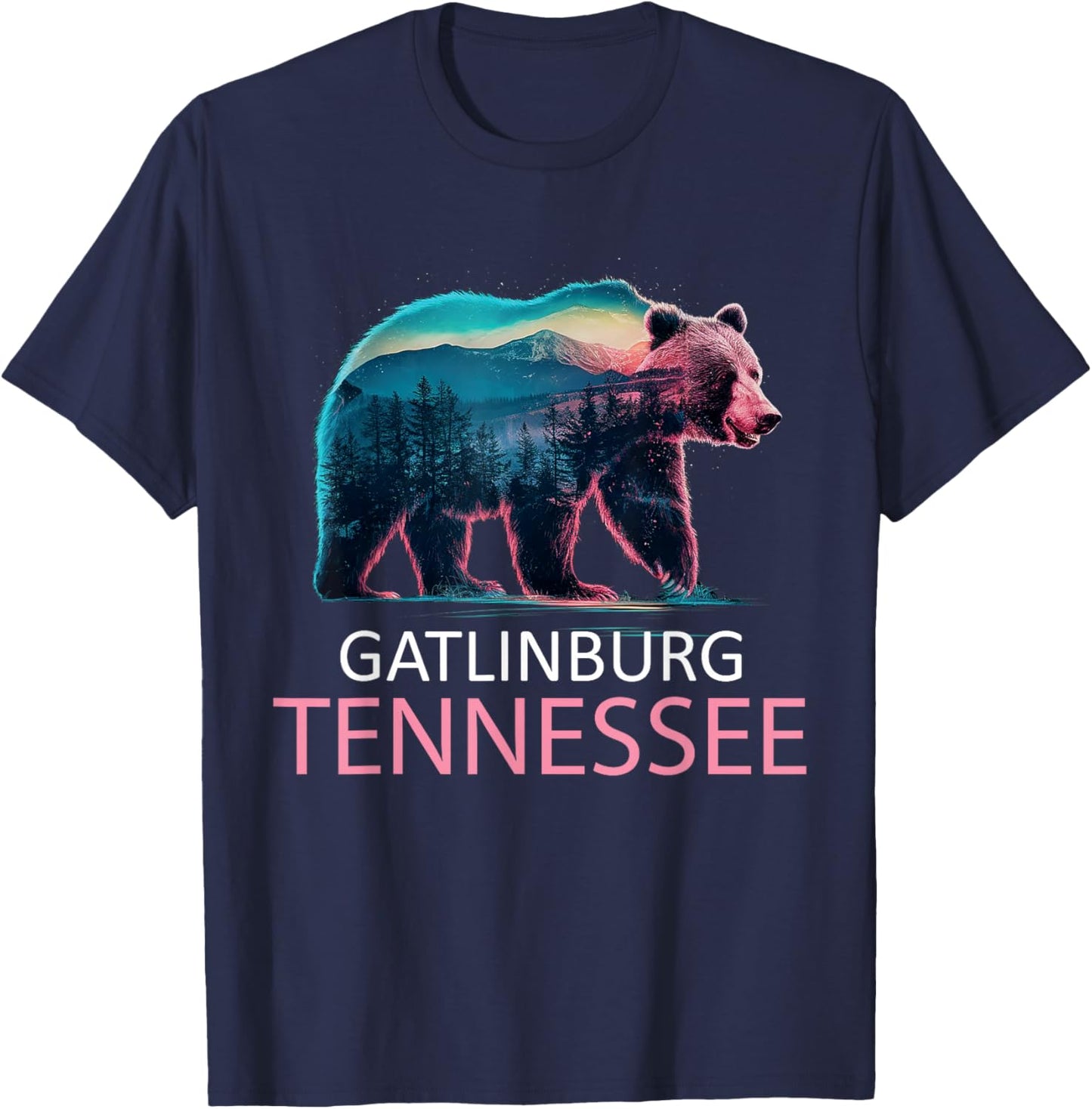 Gatlinburg Tennessee Mountains Bear USA Hiking Souvenir TN T-Shirt - T-Shirt | Navy