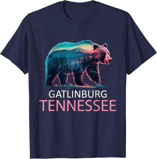 Gatlinburg Tennessee Mountains Bear USA Hiking Souvenir TN T-Shirt - T-Shirt | Navy