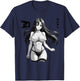 Sexy Waifu Otaku Anime Girl Japanese in Black and White Art T-Shirt - T-Shirt | Navy