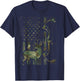 Camo American Flag Buck Hunting Men Recurve Bow Hunter T-Shirt - T-Shirt | Navy