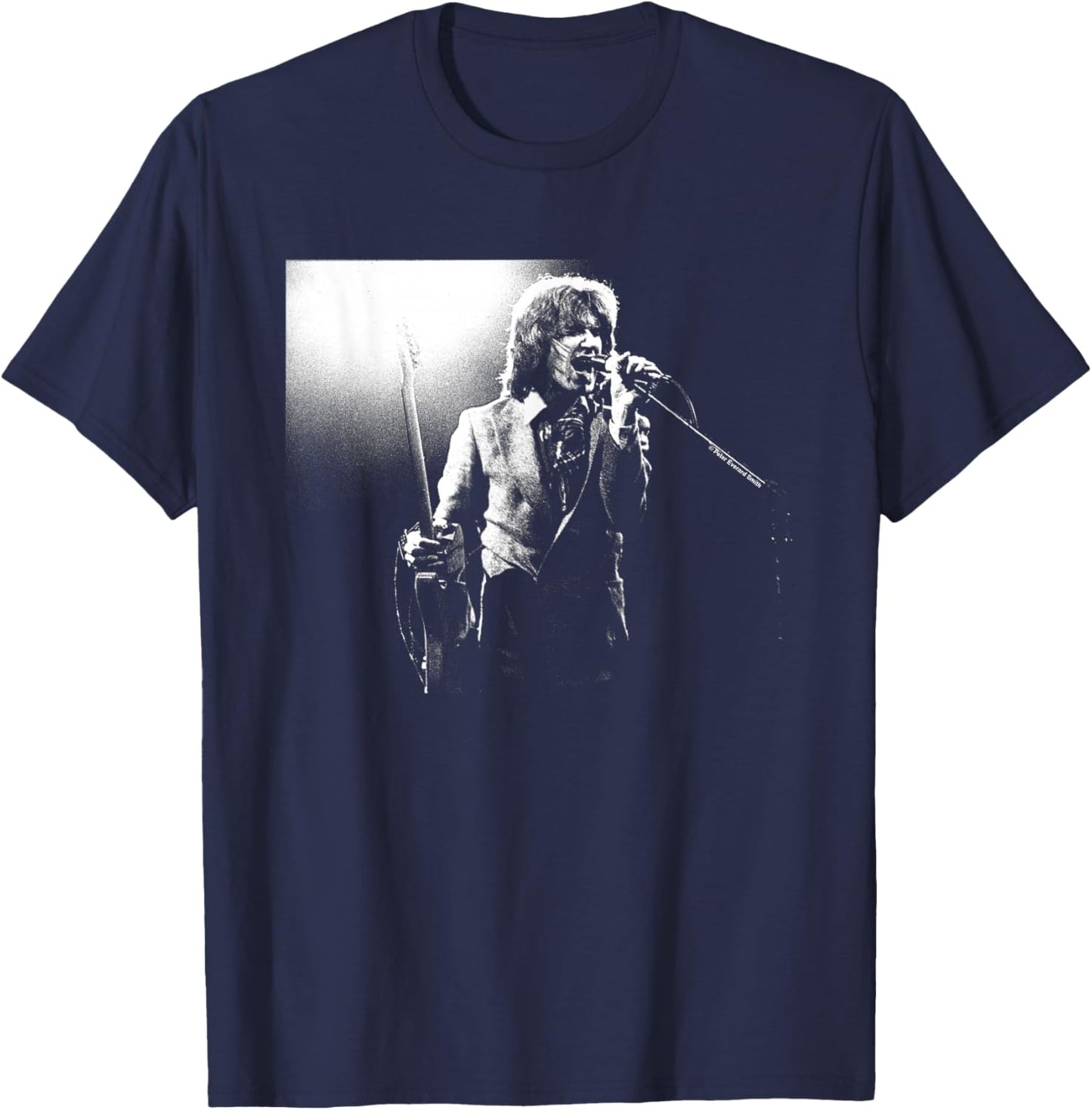 Ray Davies The Kinks Live Black and White by Everard Smith T-Shirt - T-Shirt | Navy