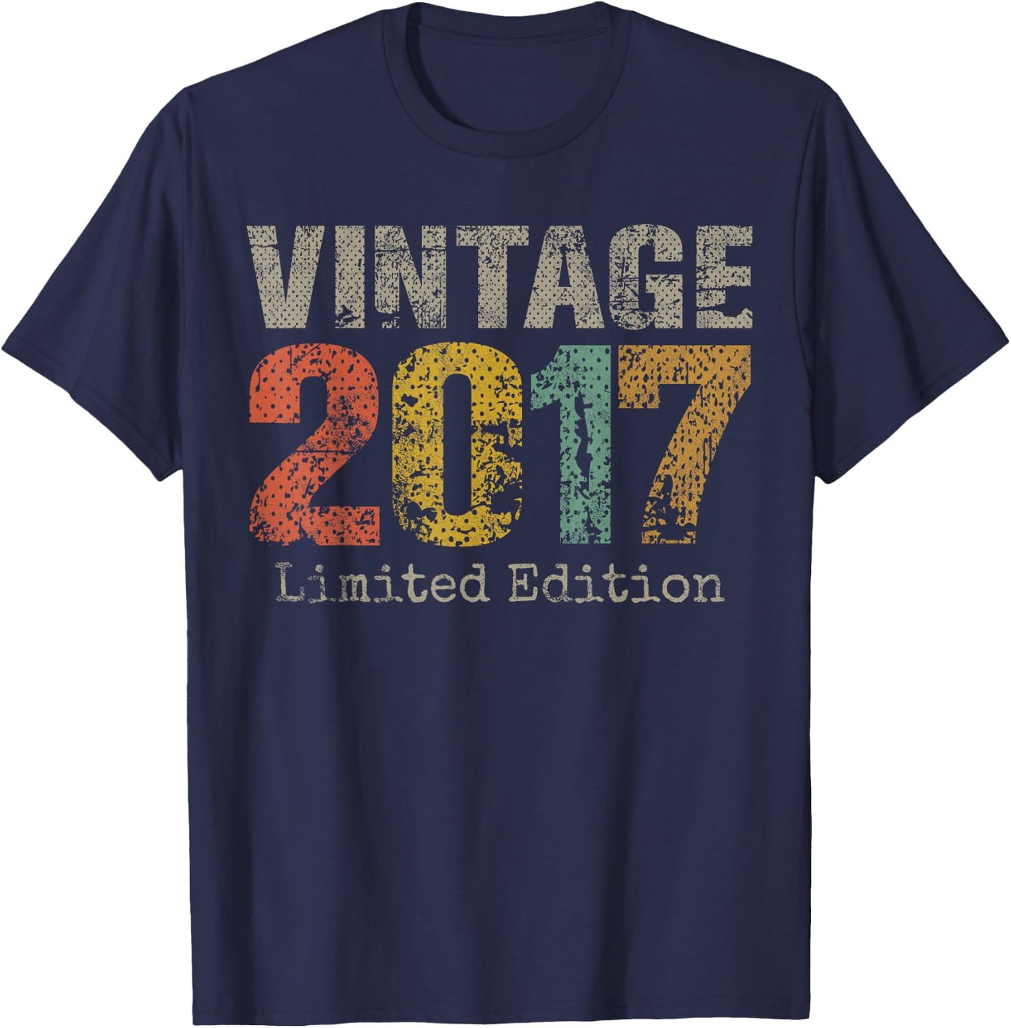 Vintage 2017 Limited Edition 8th Birthday Gifts 8 Year Old T-Shirt - T-Shirt | Navy