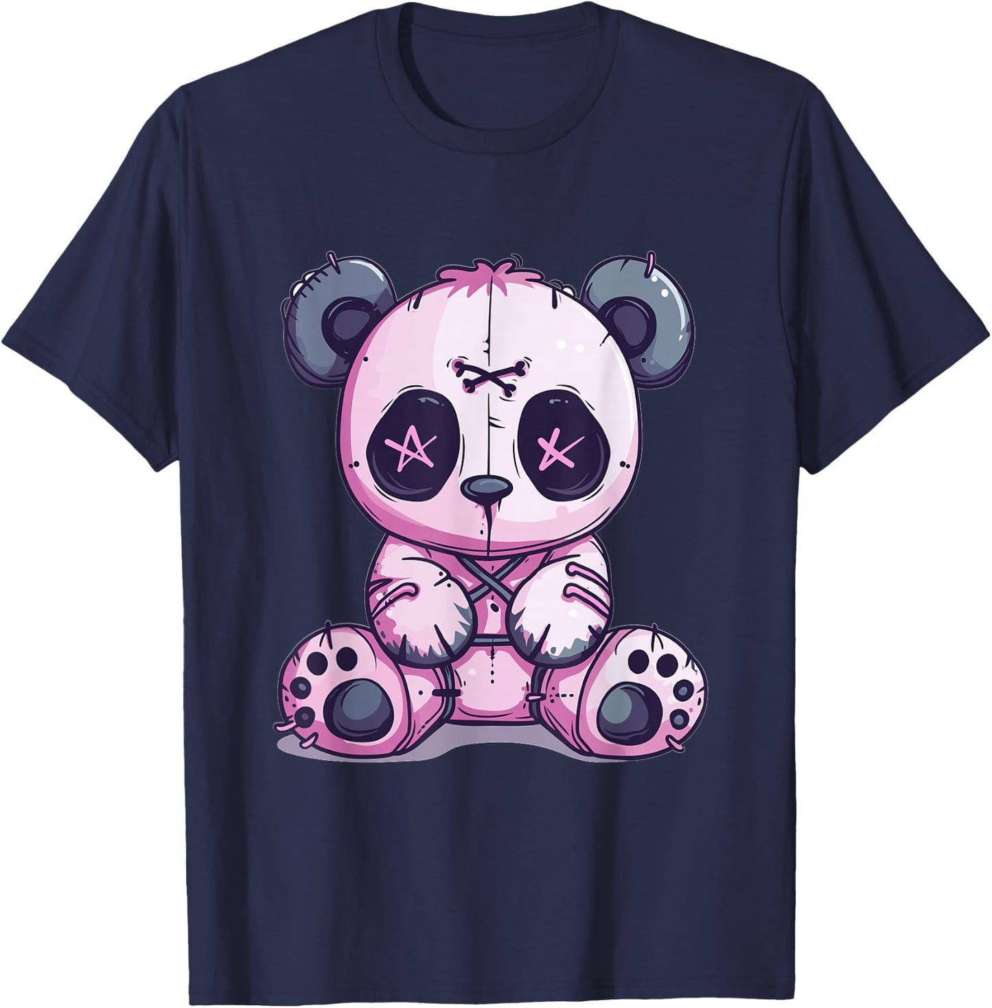 Goth Pastel Cute Creepy Kawaii Panda Voodoo Doll T-Shirt - T-Shirt | Navy