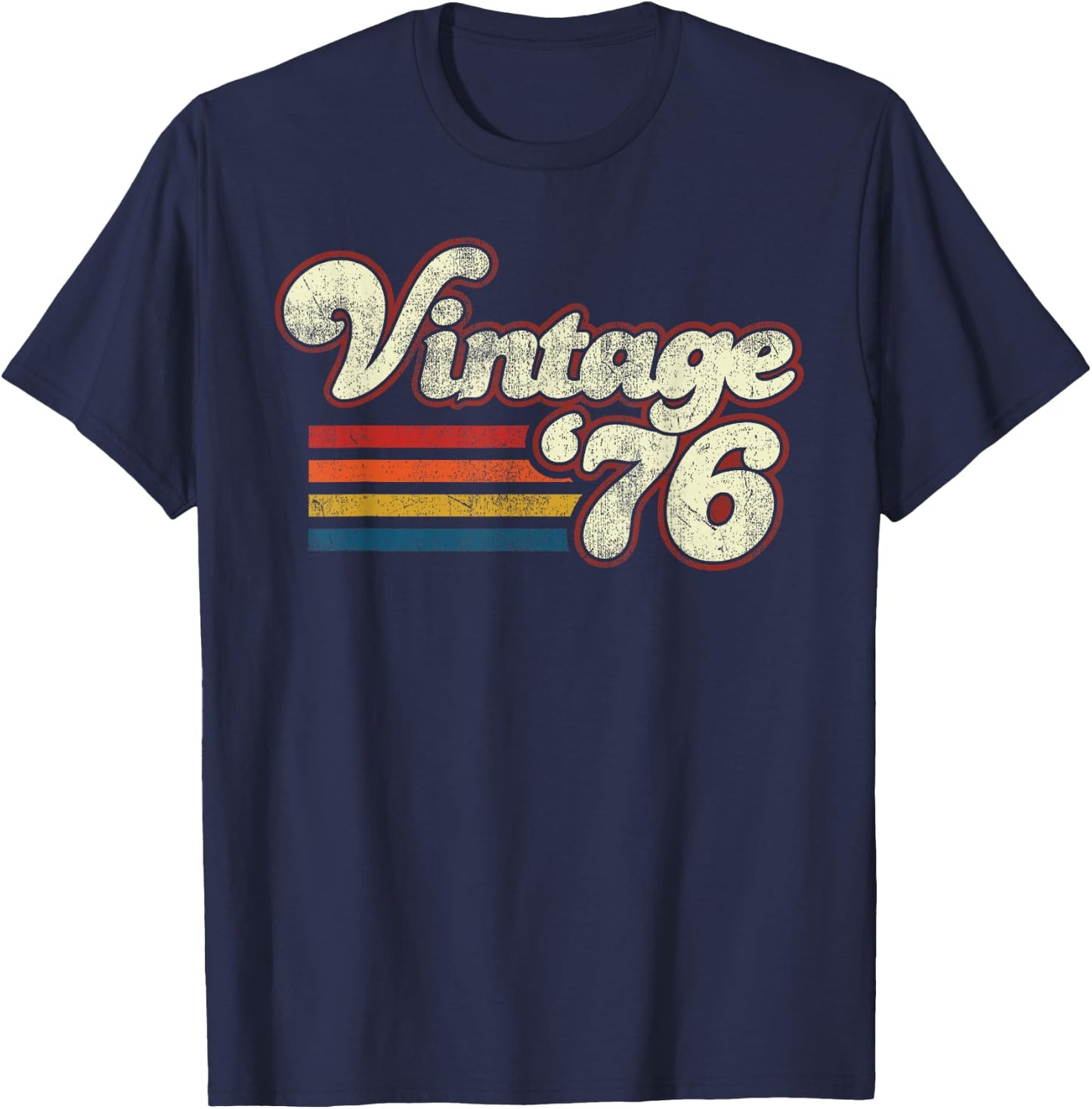 Vintage 1976 Birthday T-Shirt - T-Shirt | Navy