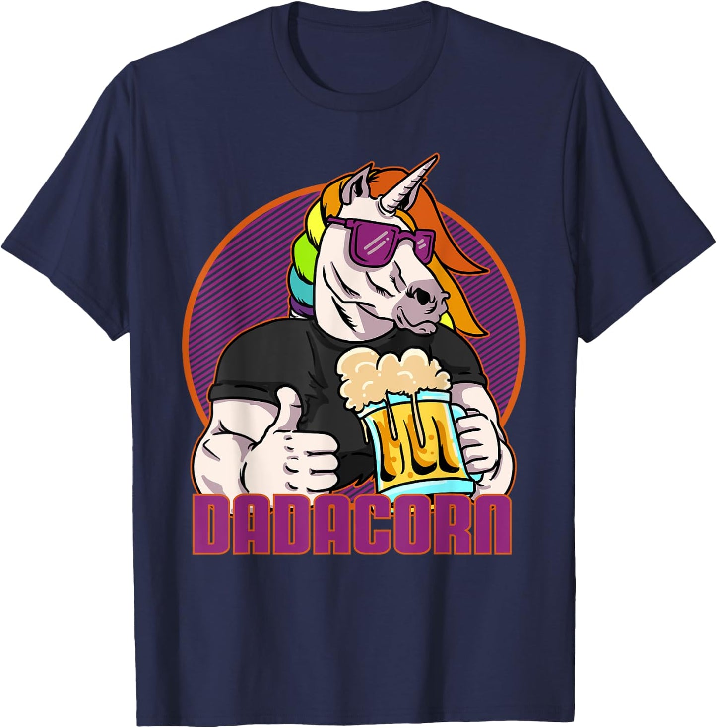 Daddycorn Father & Father's Day Gift Unicorn Dad T-Shirt - T-Shirt | Navy