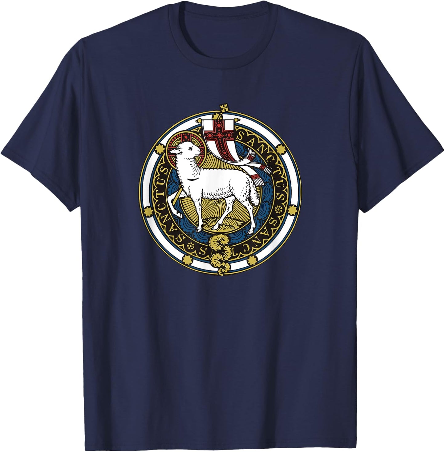 Agnus Dei Lamb of God Catholic T-Shirt - T-Shirt | Navy