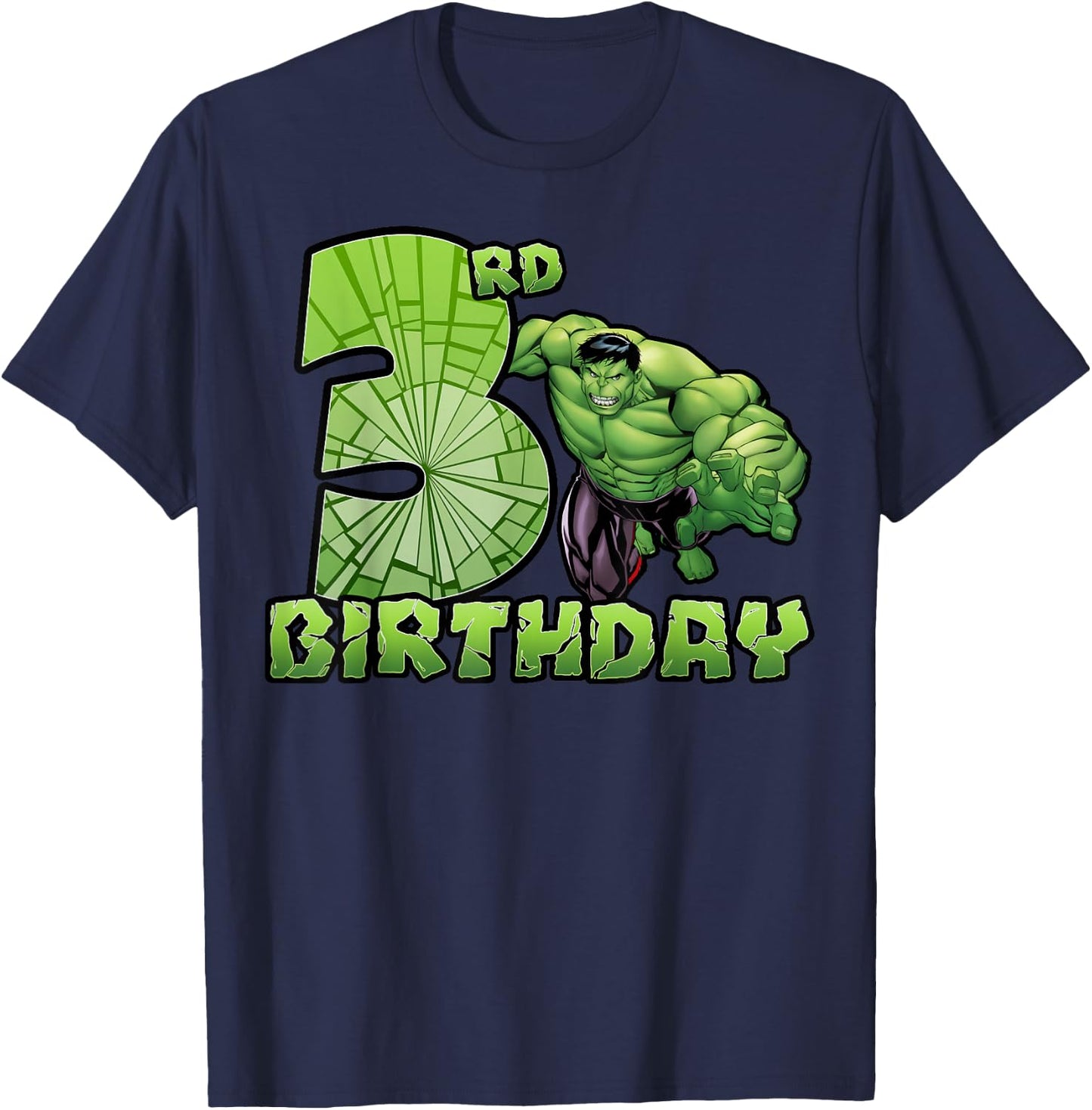 Marvel Avengers Hulk Smash 3rd Birthday T-Shirt - T-Shirt | Navy