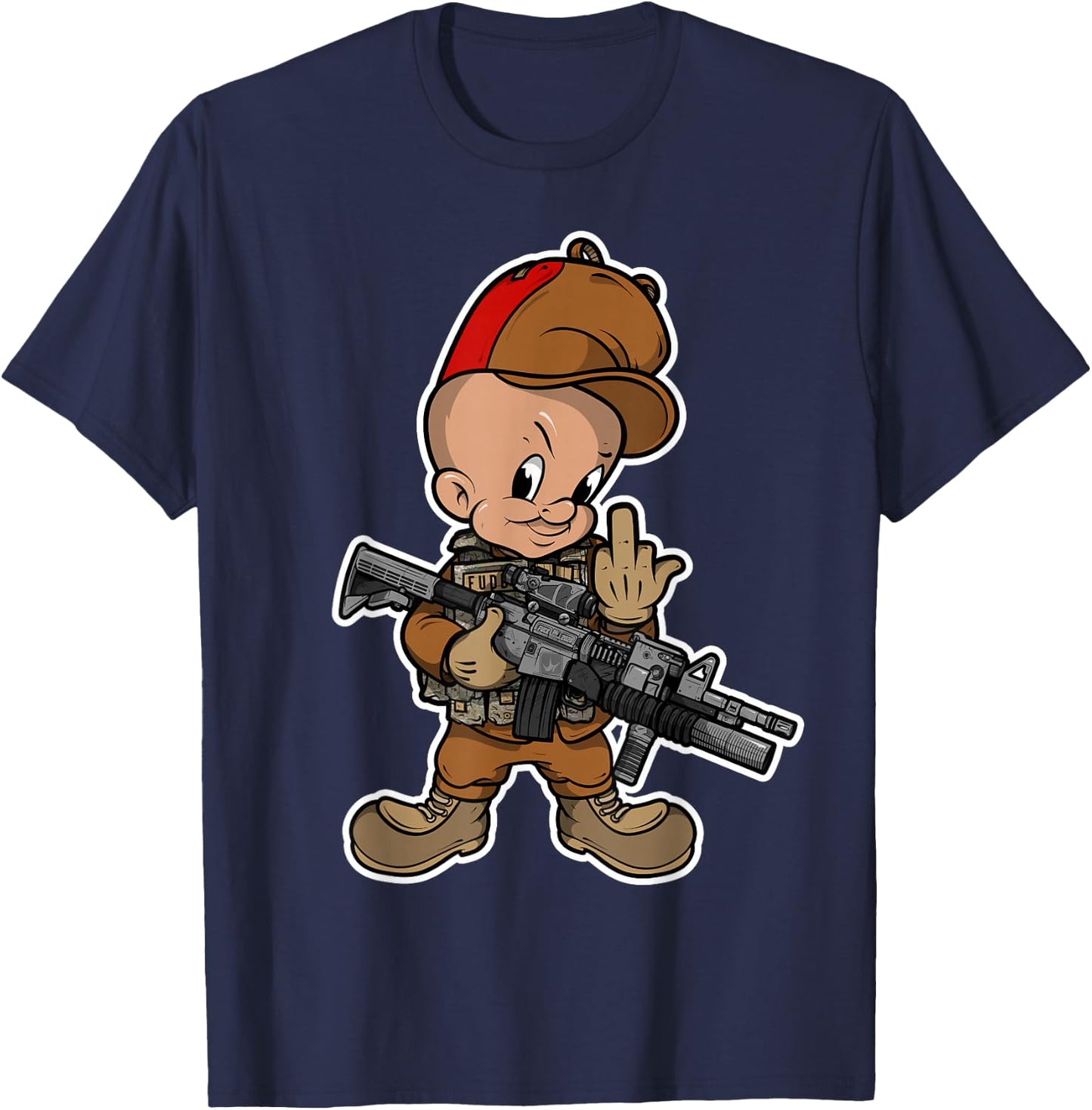 2A Fudd 2020 Elmer Illustration T-Shirt - T-Shirt | Navy