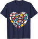 Book Lover Heart Shape Reading Club Librarian Library Gifts T-Shirt - T-Shirt | Navy