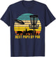 Vintage Disc Golf Dad Present - Best Papa By Par Disk Golf T-Shirt - T-Shirt | Navy