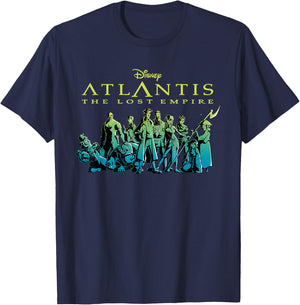Disney Atlantis The Lost Empire Characters Gradient T-Shirt - T-Shirt | Navy